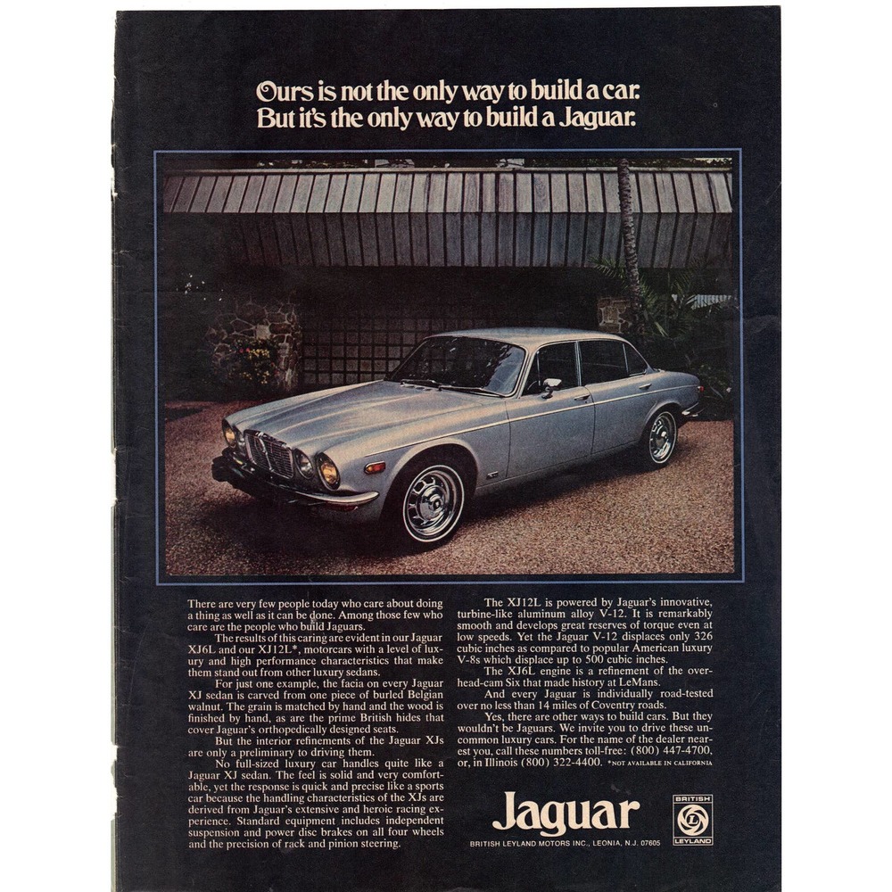 Vintage 1975 Jaguar and McDonnell Douglas Print Ad